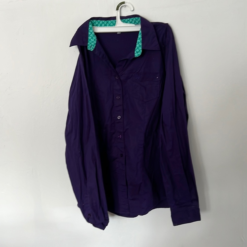 Dark purple cinch button shirt